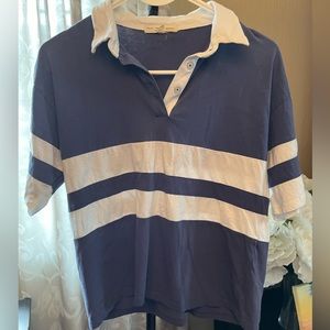 Small White and Blue Collared Urban Outfitters Shirt